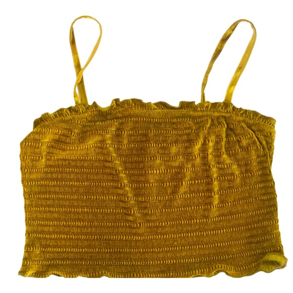 Wild Fable Gold Velvet Smock Crop Top Size Large